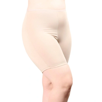 Undersummers By Carrierae Lux Cotton Anti Thigh Chafing Underwear Short 7" In Beige