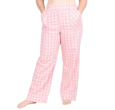 Undersummers By Carrierae Plaid Flannel Lounge Pant In Pink