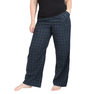Undersummers By Carrierae Plaid Flannel Lounge Pant In Blue