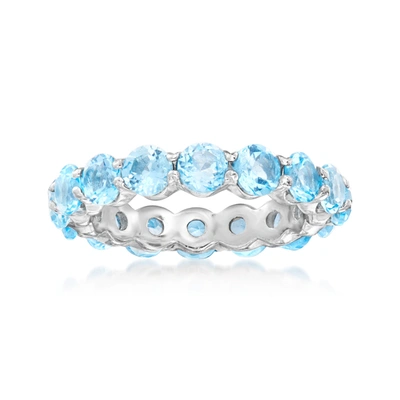 Ross-simons Blue Topaz Eternity Ring In Sterling Silver