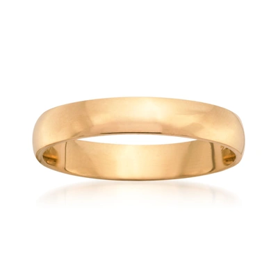 Ross-simons Men's 4mm 14kt Yellow Gold Wedding Ring In Beige
