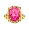 Ross-simons Pink Topaz And . White Topaz Ring Ring In 18kt Gold Over Sterling