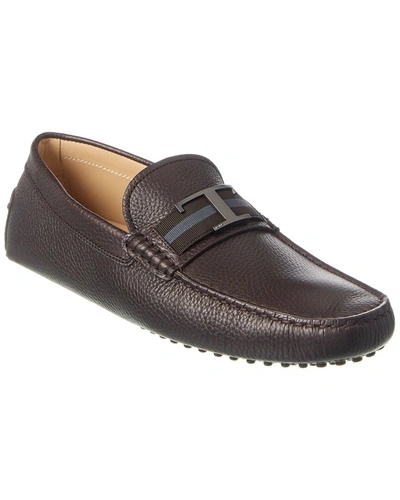 Tod's Leather Loafer In Grey
