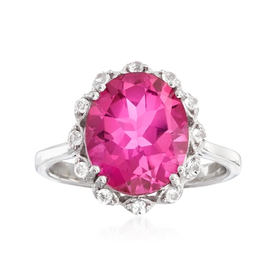 Ross-simons Pink And White Topaz Ring In Sterling Silver