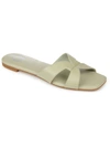 Journee Collection Taleesa Womens Faux Leather Padded Insole Slide Sandals In Green