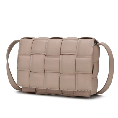 Mkf Collection By Mia K Ginger Woven Vegan Leather Women's Shoulder Bag In Beige