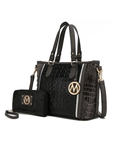 Mkf Collection By Mia K Lizza Croco Embossed Tote In Black