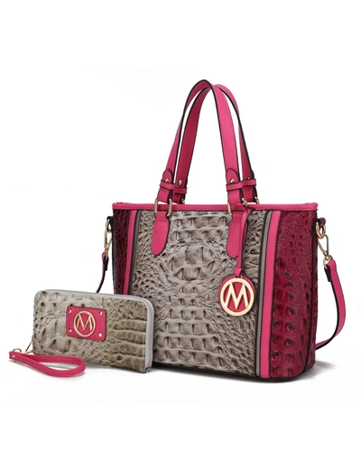 Mkf Collection By Mia K Lizza Croco Embossed Tote In Pink