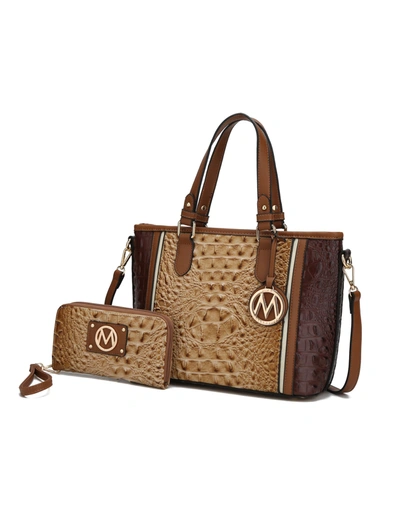 Mkf Collection By Mia K Lizza Croco Embossed Tote In Beige