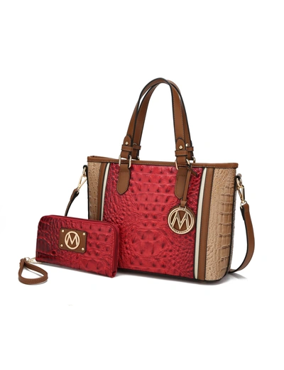 Mkf Collection By Mia K Lizza Croco Embossed Tote In Red