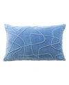VIBHSA Linden Street Solid Velvet Embroidered Decorative Pillow, 14"x24"