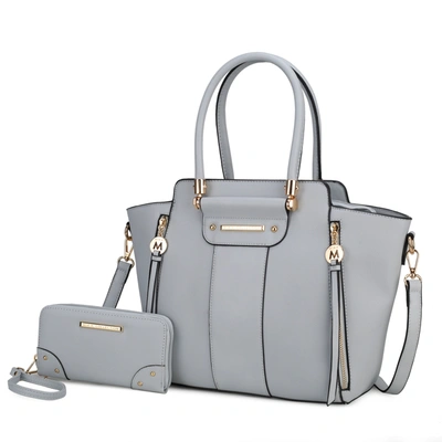 Mkf Collection By Mia K Eliana Vegan Leather Women's Tote Bag With Wallet In Blue