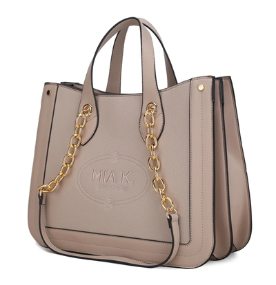 Mkf Collection By Mia K Stella Vegan Leather Women's Tote Bag In Beige