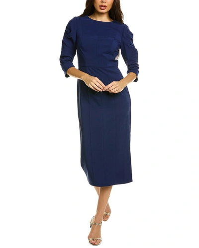 knee length dresses for ladies Kay Unger 5517419 - Off-Shoulder Polka Dot Printed Tea-Length Dress 10 / Dark Basil Sea Salt main image 1