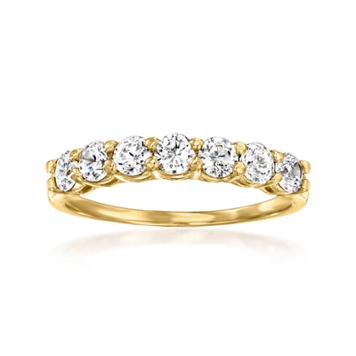 Ross-simons Cz 7-stone Ring In 14kt Yellow Gold In White
