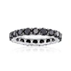 Ross-simons Black Diamond Eternity Band In Sterling Silver