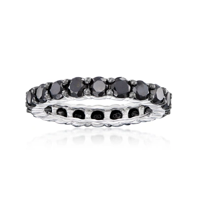 Ross-simons Black Diamond Eternity Band In Sterling Silver
