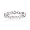 Ross-simons Diamond Milgrain Eternity Band In Sterling Silver