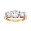 Ross-simons Cz 3-stone Ring In 14kt Yellow Gold In Gold