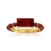 Ross-simons Garnet And Red Enamel Ring In 18kt Gold Over Sterling