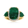 Ross-simons Emerald And . Diamond Ring In 18kt Gold Over Sterling In Green