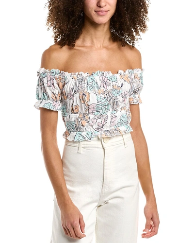 Ocean Drive Off Shoulder Top In Beige