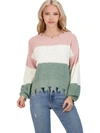 JOLIE & JOY BY FCT WITH LOVE WOMENS CREW NECK DROP SHOULDER PULLOVER SWEATER