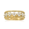 Ross-simons Diamond Open-space Flower Ring In 14kt Yellow Gold In Gold