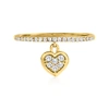 Rs Pure Ross-simons Diamond Heart Charm Ring In 14kt Yellow Gold In White