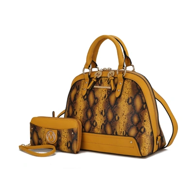 Mkf Collection By Mia K Frida Satchel And Wallet Handbag - 2 Pieces In Yellow