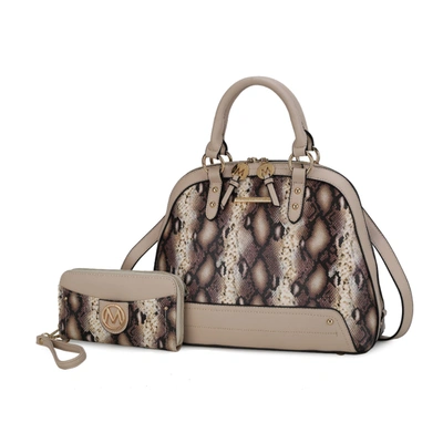 Mkf Collection By Mia K Frida Satchel And Wallet Handbag - 2 Pieces In Beige