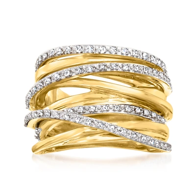 Ross-simons Diamond Highway Ring In 18kt Gold Over Sterling
