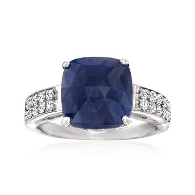 Ross-simons Sapphire And . White Topaz Ring In Sterling Silver