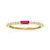 Rs Pure Ross-simons Ruby And . Diamond Ring In 14kt Yellow Gold