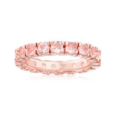 Ross-simons Morganite Eternity Band In 18kt Rose Gold Over Sterling In Pink