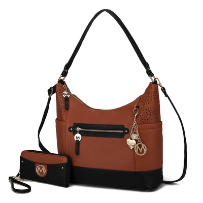 Mkf Collection By Mia K Charlotte Shoulder Handbag With Matching Wallet In Brown