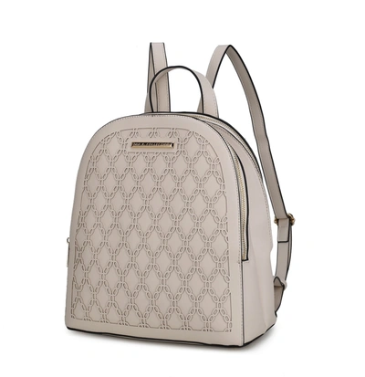 Mkf Collection By Mia K Sloane Vegan Leather Multi Compartment Backpack In White