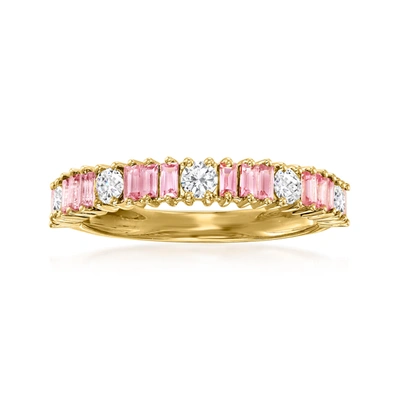 Ross-simons Pink Sapphire And . Diamond Ring In 14kt Yellow Gold
