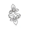 Ross-simons Diamond Floral Cluster Ring In 14kt White Gold In Silver