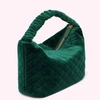 Stoney Clover Lane Destination London Scrunch Handle In Green Velvet In Multi
