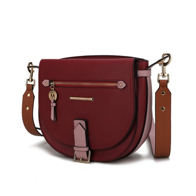 Mkf Collection By Mia K Drew Vegan Leather Color Block Women's Shoulder Handbag In Red