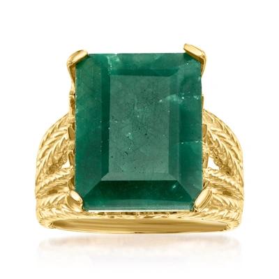 Ross-simons Emerald Multi-row Ring In 18kt Gold Over Sterling In Green