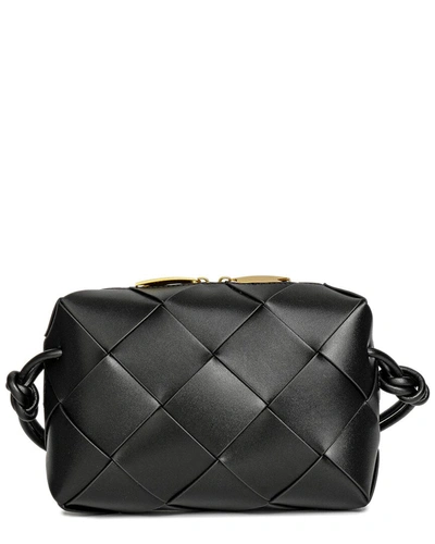 Tiffany & Fred Woven Leather Top Handle Crossbody In Black
