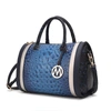 Mkf Collection By Mia K Eleanor Faux Crocodile-embossed Vegan Leather Women's Satchel In Blue