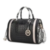 Mkf Collection By Mia K Eleanor Faux Crocodile-embossed Vegan Leather Women's Satchel In Black