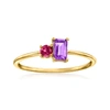 Rs Pure By Ross-simons Amethyst And . Rhodolite Garnet Ring In 14kt Yellow Gold In Purple