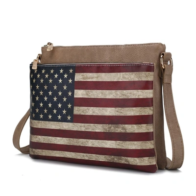 Mkf Collection By Mia K Madeline Printed Flag Vegan Leather Women's Crossbody Bag In Multi