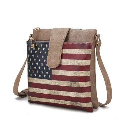 Mkf Collection By Mia K Josephine Vegan Leather Women's Flag Crossbody Bag In Multi