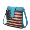 Mkf Collection By Mia K Josephine Vegan Leather Women's Flag Crossbody Bag In Blue