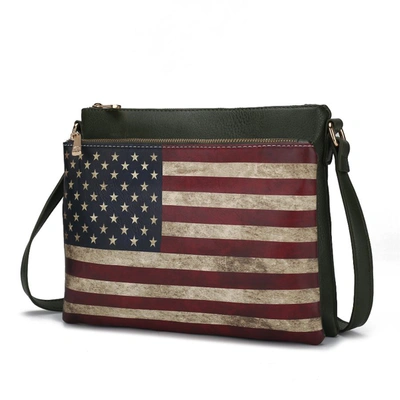 Mkf Collection By Mia K Madeline Printed Flag Vegan Leather Women's Crossbody Bag In Multi